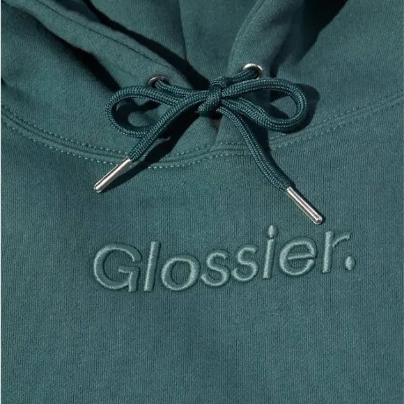 Glossier Limited Edition Sage Dark Green Logo Hoodie - Picture 2 of 11